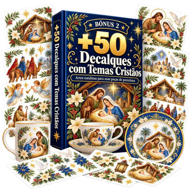 Bônus 2 — +50 Decalques com Temas Cristãos